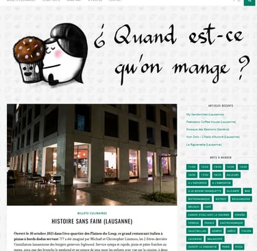Article du blog “Quand est-ce qu’on mange ?” sur Histoire Sans Faim, restaurant italien à Lausanne (pizzas napolitaines, brun