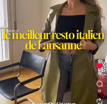 Réel Instagram Romane Monney - Restaurant italien Histoire Sans Faim Lausanne