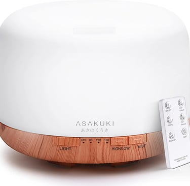 ASAKUKI 500ml Premium, Essential Oil Diffuser with Remote Control, 5 in 1 Ultrasonic Aromatherapy
