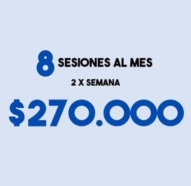 Precio de 8 Sesiones al mes por $270.000