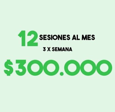 Plan de 12 sesiones al mes con personal trainer a domicilio.