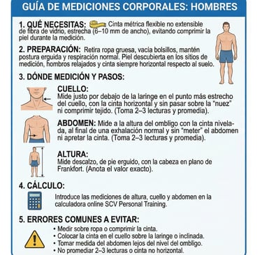 Instrucciones de medicion hombres
