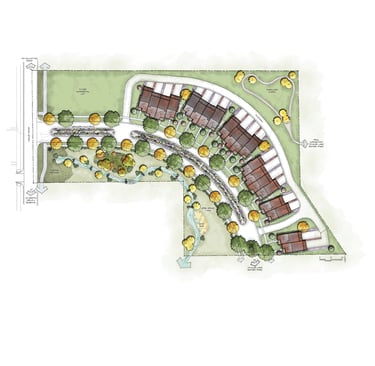 a plan of a residential development in a residential area