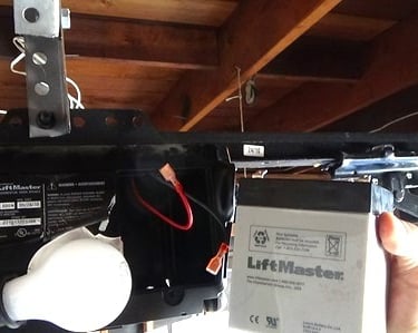 Garage door opener battery backup replacement.