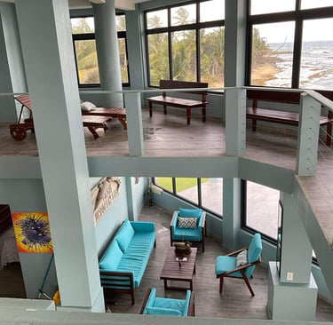 guests living and games room area