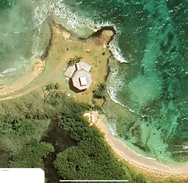 Mama Lola's located right on the ocean.