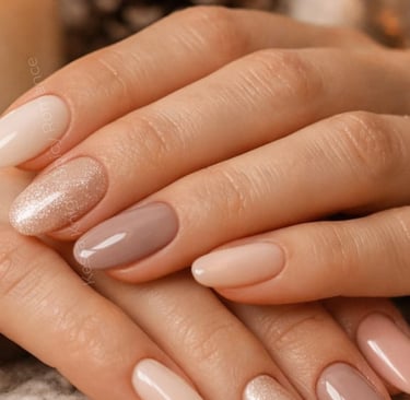 By Kessa Knight. Milky nude nail inspo cozy nail ideas winter romance aesthetic nails