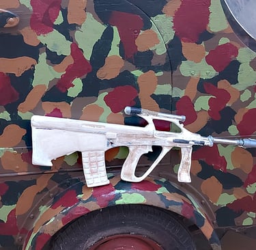 Stayer A-88 Rifle and the camouflage trailer.