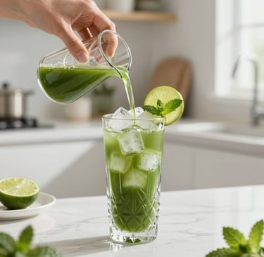 Iced Matcha Suri green tea drink mix for daily refreshing body detox