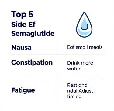 Semaglutide side effects management guide showing how to manage each with Yucca Health support