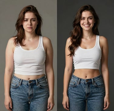 Matcha slim weight loss before and after showing real Matcha Suri transformation results