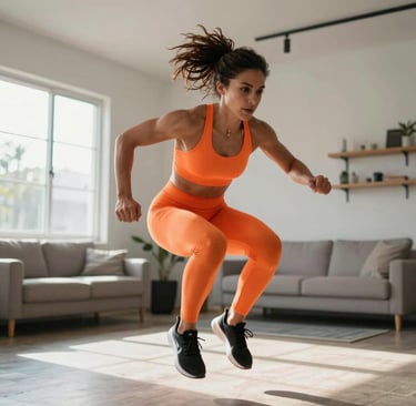 American woman doing weight loss exercise to burn fat fast with SkinnyRx GLP-1 medical support