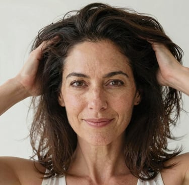 Woman with healthy hair showing tirzepatide hair loss truth with Yucca Health safe GLP-1 program