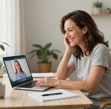 Woman finding the best doctor-guided weight loss program online based on her BMI with Yucca Health