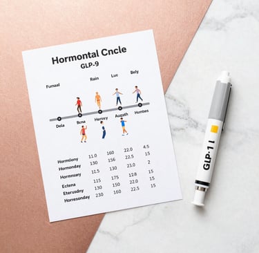 Female hormonal weight loss science showing how to lose weight fast and burn fat with SkinnyRx GLP-1