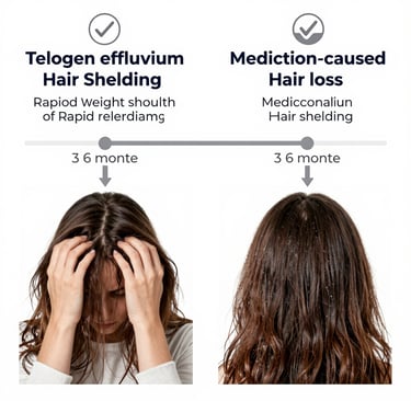 Tirzepatide hair loss truth infographic showing temporary versus permanent with Yucca Health guidanc