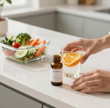 Premium weight loss supplements and natural fat burner capsules on a clean counter