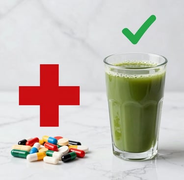 Matcha slim tea Matcha Suri compared to diet pills showing natural weight loss advantage