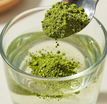 Premium best matcha powder for weight loss Matcha Suri dissolving in water