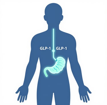 How GLP-1 works for weight loss showing semaglutide hormone pathway for beginners