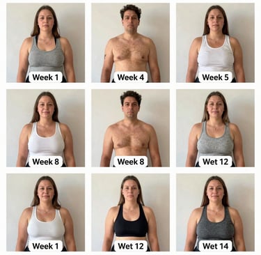 12-week intermittent fasting weight loss before and after progression showing success with GLP-1 sup