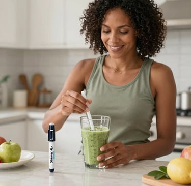Healthy weight loss combining best protein shake nutrition with SkinnyRx GLP-1 medical treatment