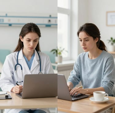 Online weight loss doctor versus clinic showing Yucca Health telehealth GLP-1 prescription program