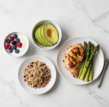 Full day easy weight loss meals and best foods to burn fat combined with SkinnyRx GLP-1 program