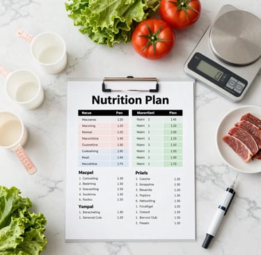 Personalized nutrition plan for weight loss showing food to eat combined with Yucca Health GLP-1 sup