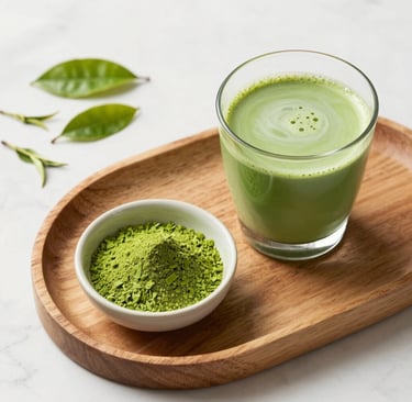 Best matcha for weight loss showing premium Matcha Suri powder and drink preparation