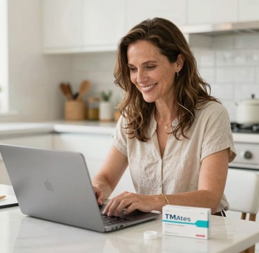 Woman choosing TMates affordable semaglutide over Wegovy Ozempic without insurance needed