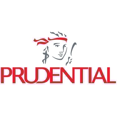 Official Prudential Financial logo featuring the red brand name and grey Lady Prudence icon.