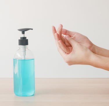 using alcohol-based sanitizer gel