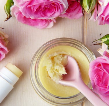 vegan sweet orange lip balm preparation