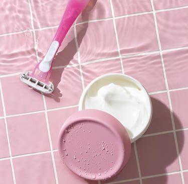 a shaving blade with after-shave cream