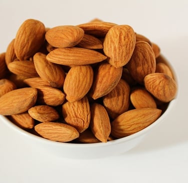 Almonds in a white cup