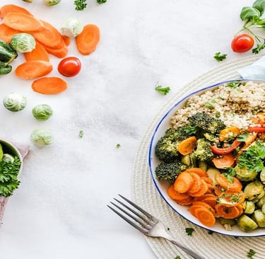 Vegetables on the table and in bowl