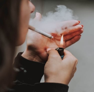 Girl smoking cigarette