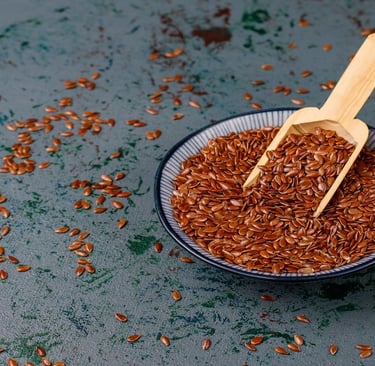 Flax Seeds in a Bowl