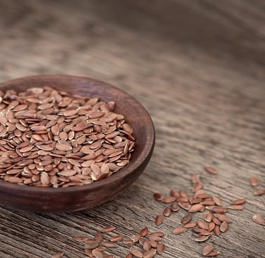 Flax Seeds in a cup 