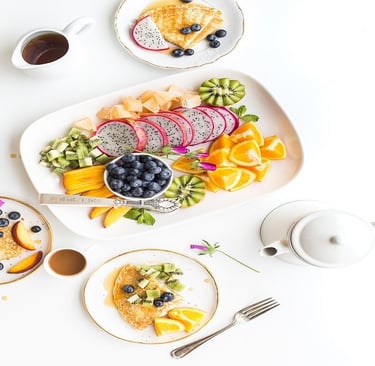 health breakfast with fruits and berries