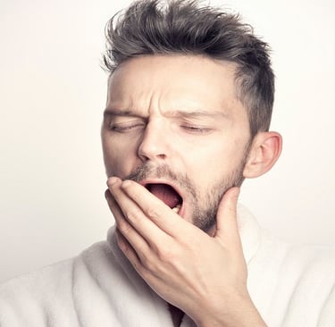 Man yawning