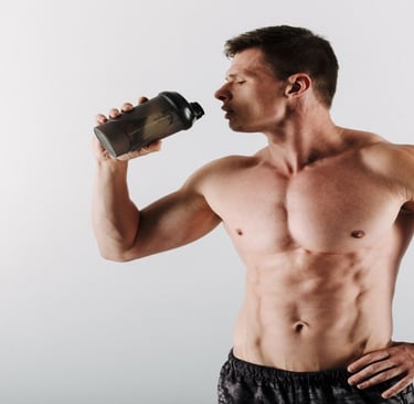 A man drinking from shaker