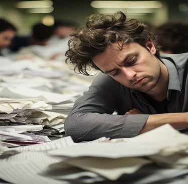 Man between the papers