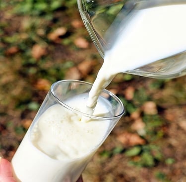 Milk pouring in Glass