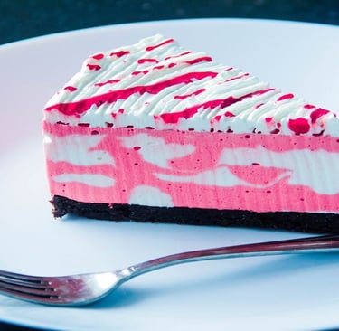 Pastry on a plate with a fork