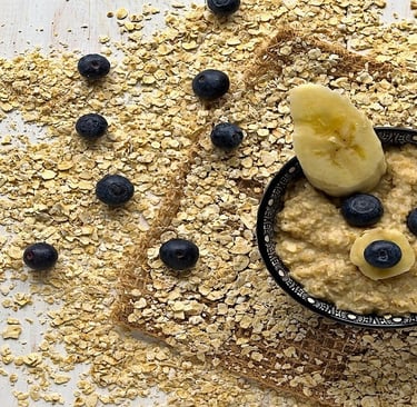 Porridge, Banana, and Berries