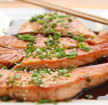 Salmon Fish Fillets in a tray