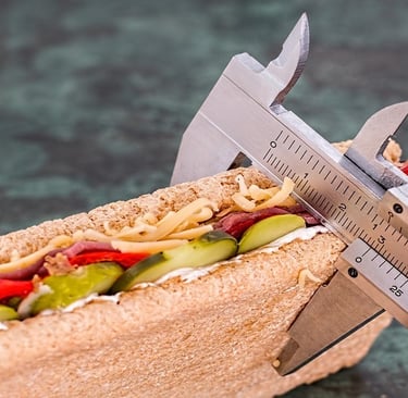Sandwich with Vernier caliper