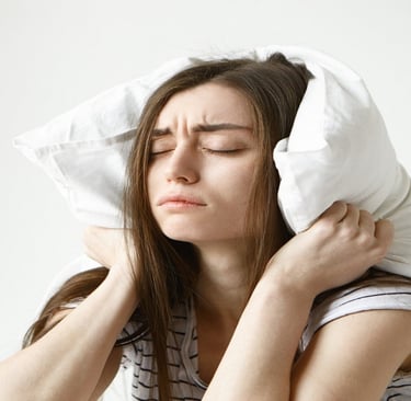 A girl struggling to sleep